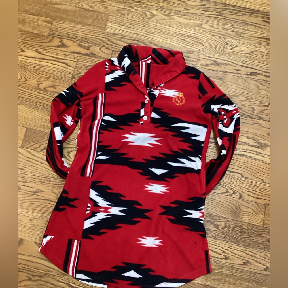 Lauren Ralph Lauren Y2k fleece sleep shirt. Medium - Picture 2 of 8
